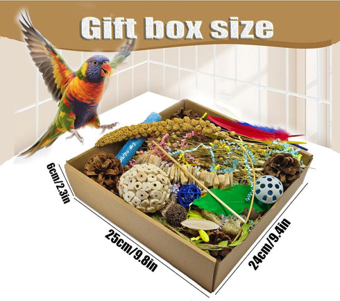 SUAIOLOAQ Natural Bird Foraging Toys, Interactive Chew Toys, Perfect for Parakeets, Cockatiels, Conures, Sun Conures