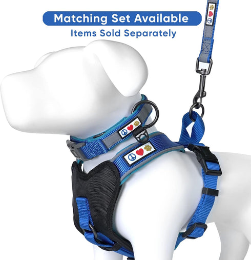 Pawtitas Lumberjack Padded Martingale Collar for Dogs, XS Blue, Soft Neoprene, Reflective Band for Visibility