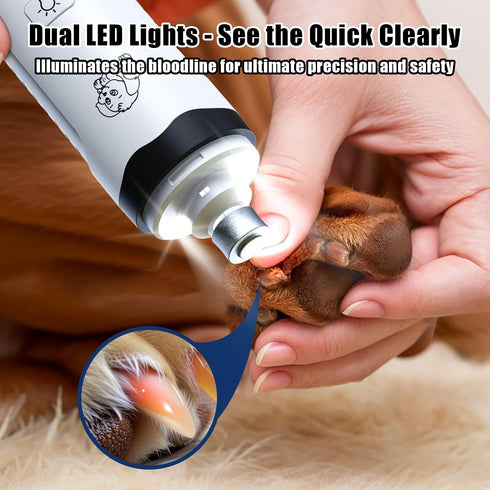 Partekavo 2026 2 3 Trimmers,2000mAh (2 New Ultra Quiet Pets Nail Grinder with Lights,Adjustable Speeds Dog Nail