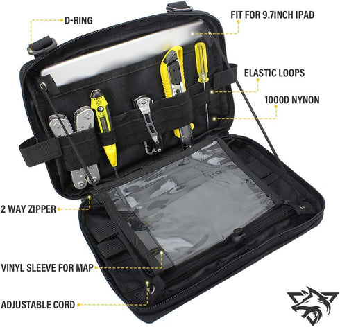 1000D WYNEX Tactical Admin Molle Pouch, Medical EDC EMT Utility Bag Shell Design Attachment Pouches Nylon Hiking Belt