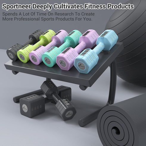 Sportneer Adjustable Dumbbells Hand Weights Set: 4 In 1 Free Weights 2lb 3lb 4lb 5lb for Men Women Home Gym Workout