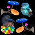 2Pcs Betta Fish Mushroom Hammock with 30 Luminous Stones, Soft Silicone Aquarium Rest Bed