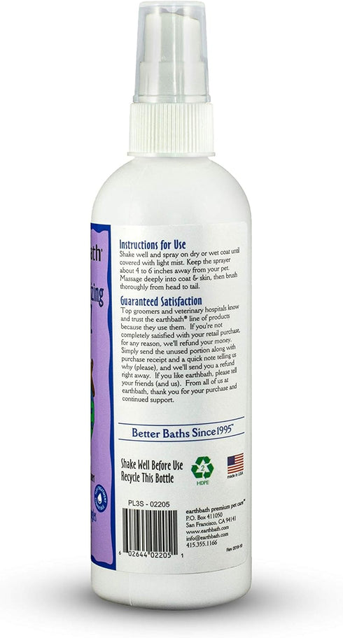 earthbath Lavender 3-in-1 Dog & Puppy Deodorizing Spritz - Cruelty-Free Odor Eliminator, 8 Oz