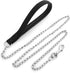 Heavy Duty Dog Leash, Metal Chain with PU Handle for Small Medium Dogs, Walking Traffic Training
