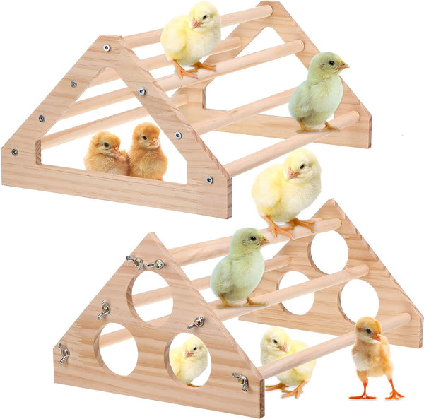 2 Pieces Chicken Perch Hens Handmade Perch Stand Toy Chicken Wood Stand