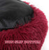 otoez Kitten Puppy Bed, Extra Small Round Dog Cat Beds, Anti-Anxiety Plush Calming Donut Bed, Washable (15.7", Dark Red)