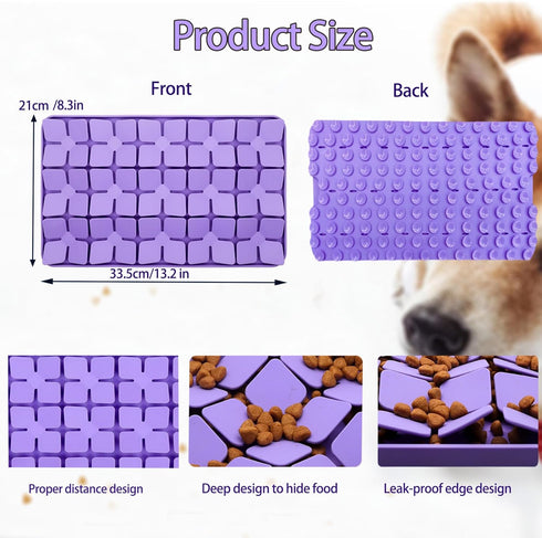Silicone Snuffle Mat for Small Medium Dogs - Slow Feeder Lick Mat, Interactive Foraging Game Toy for All Breed Dogs