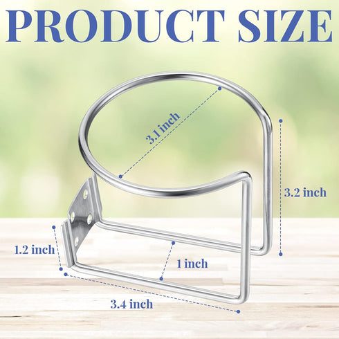 Shimeyao Stainless Steel Wall Mounted Cup Drink Holder, Universal Cup Holders for Boat, Marine, RV, 9 Pcs