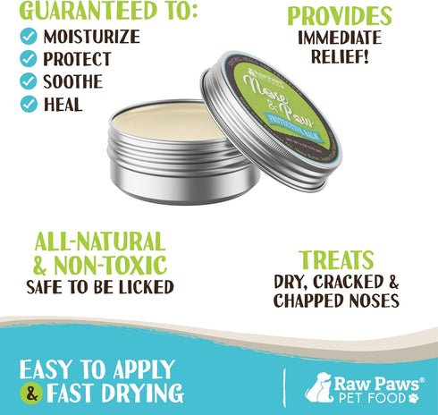 Raw Paws Nose & Paw Balm - Value Size - (4-Ounce) - Dog Nose Balm & Cat Nose Relief for Dogs & Cats