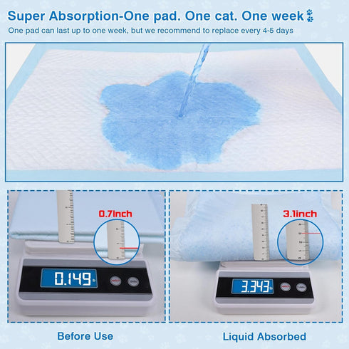 Cat Litter Pads Superior Absorbent 25 Count - Generic Refill Compatible with Tidy Cat Breeze Litter System 16.9x11.4