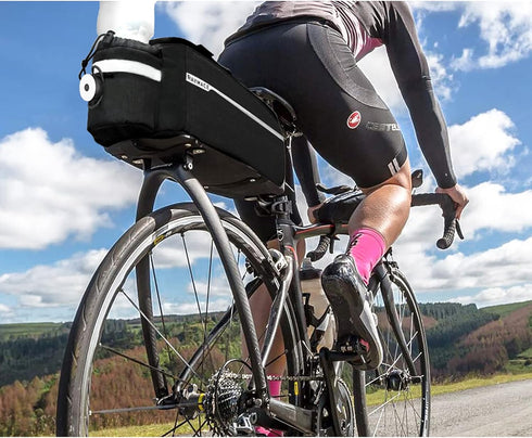 RAYMACE Bike Rear Rack Cooler Bag with Tail Light - Versatile Storage for Warm or Cold Items