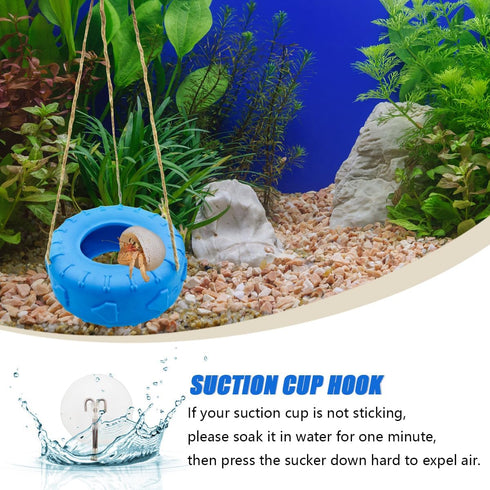 MAGNEECH Colours Hermit Crab Tire Swing,Suction Cup Hook Climbing Toy,Hermit Crab Terrarium Accessories - A Must-Have