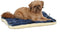 MidWest Homes for Pets Reversible Paw Print Pet Bed - Blue/Cream, 23.5L x 17W x 2.8H for Small Dogs