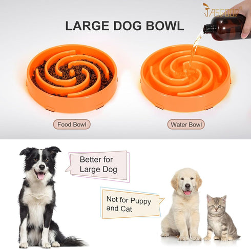 JASGOOD Anti-Gulping Slow Feeder Bowl for Large Medium Dogs, Healthy Design to Stop Bloat and Prevent Choking