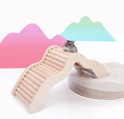 Niteangel Hamster Climbing Bridge Ladder for Small-Sized Pets, Acrylic SandBath Box