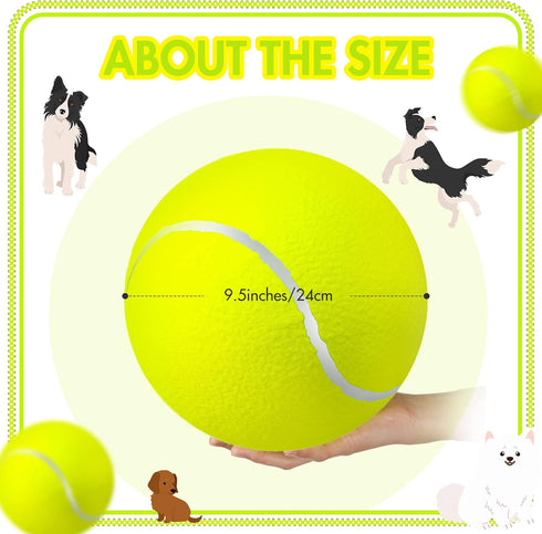 Sratte 6 Pieces Large Giant Tennis Ball for Dogs - 9.5'' Inflatable Toy Balls for Indoor Outdoor Training (Fluorescent