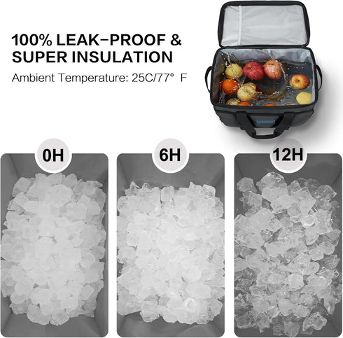 Hulongo Soft Insulated Cooler Bag Collapsible Large Travel Coolers Soft Sided Coolers Ice Chest, Leakproof, Waterproof