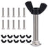 Pet Carrier Metal Fasteners, 10pcs M6 Stainless Steel Replacement Bolts and Plastic Butterfly Nuts for Pet Boxes