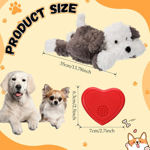 2 Pack Liliful Puppy Heartbeat Toy Stuffed Puppy for Sleep Aid Plush Animals Dog Toy with Beating Heart Relief