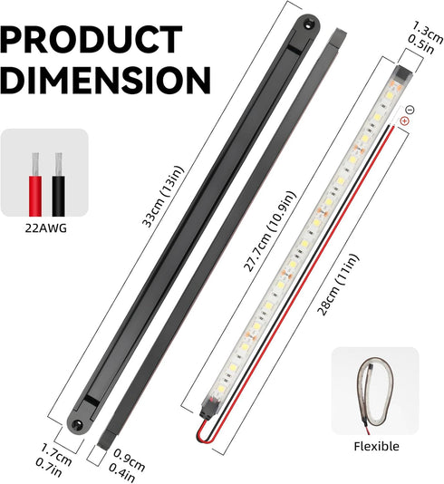 Sailboat 4Pack) Boat Interior Lights White, Waterproof Led Boat Lighting, Marine Led Strip Lighting, Super Bright