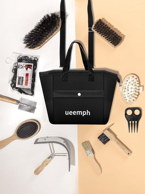 (12-Piece): Horse Grooming Kit Brushes, Storage Bag, Sweat Scraper, Mane Comb, Grooming Gloves, Horse Gift for Girls