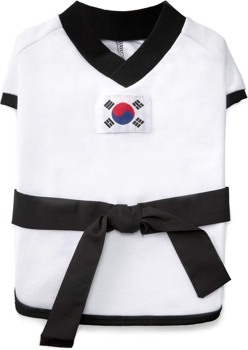 Athletic Costume with Black Belt - Uniform for Dogs Clothes Pullover Sweater Sweatshirts for Boy and Girl (Medium)