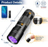 Black Light UV Light Flashlight, Vansky 395nm 12 LED 2 Pack, Mini Powerful Pet Urine Detector for Carpet Stains