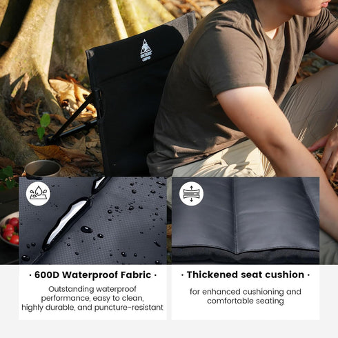 Beach,Poolside,Picnic,Camping&Backpacking ONETIGRIS Ultralight Camping Chair,Foldable Chair with Backrest,Portable Flip