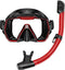 Snorkel Set for Adults, Anti-Leak and Anti-Fog Tempered Glass Lens Snorkeling Gear