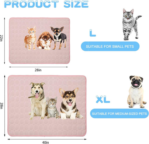 dgdgbaby Dog Cooling Mat Large Cooling Pad Summer Pet Bed for Dogs Cats Kennel Pad Breathable Pet Self Cooling Blanket Dog Crate Sleep Mat Machine Washable