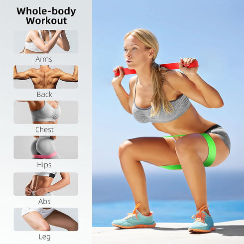 Resistance Bands, 5 Set Exercise Workout Bands for Women and Men, Stretch Bands for Booty and Legs