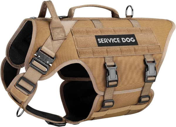 Tactical Dog Harness - PETNANNY Service Dog Vest for Large Dogs with Reflective Patches and Handle
