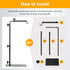 15-36 Inch HealSmart Reptile Metal Lamp Stand Adjustable Floor Light Holder, Heating Light Landing Bracket, for Dome