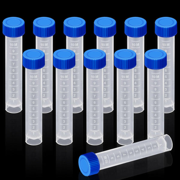 12 Pcs Replacement Test Tubes for Aquarium Test Kits, 10ml Plastic Self Standing Tubes with Scale Line