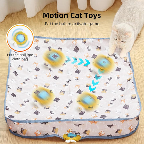 EcoPinnacle Interactive Cat Toy Ball, Automatic Moving Cat Ball in Pouch,Interactive Cat Toys for Indoor Cats,Motion