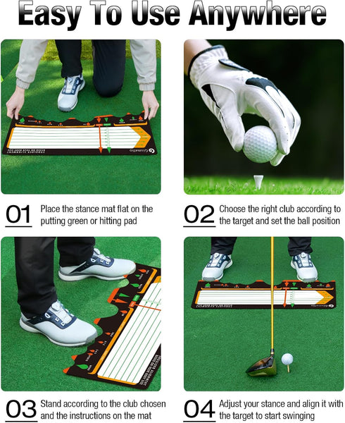 Golf Training Mat for Beginners, Posture Assistance and Stance Corrector, Golf Training Aids Pad for Men Women