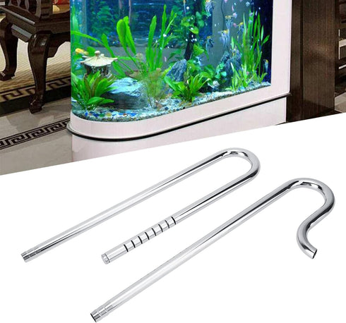 Aquarium Inflow Pipe - Lily Pipe Stainless Steel Surface Skimmer, Durable Outflow Oil-Film Filter Pipe (16/22mm)
