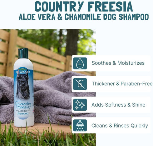 Bio-Groom Country Freesia Dog Shampoo, Natural Scent with Aloe Vera and Chamomile, 12 fl oz