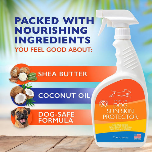 32 oz EBPP Dog Sunscreen Sun Skin Protector Spray fl - Safe for All Breeds with No Zinc Oxide - Pet Protection