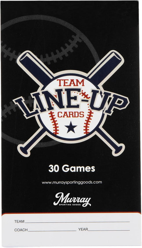Murray Sporting Goods Baseball/Softball Lineup Cards - 30 Games with 16 Player Roster Lineup Sheet (4-Part Carbon
