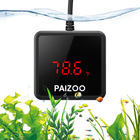 Aquarium Thermometer, LED Digital Waterproof Temperature Gauge with USB Power for Fish Tank, Suction Cup