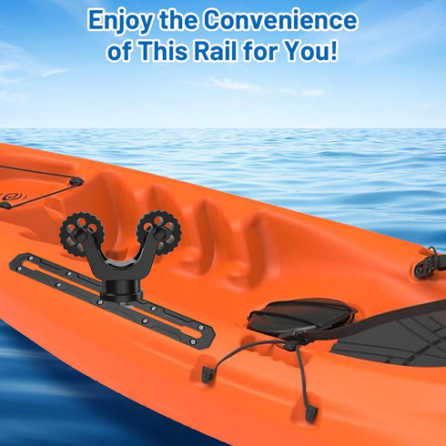 Kayak Track - 13.3 Inch Low Profile Gear Track Mount Accessories for Fishing Rod Holder, 2 Pack