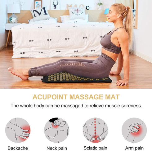 2pcs Yoga Massage Mat Comfortable Acupressure Pillow for Full-Body Relaxation Portable Design Carry Bag for Neck Back