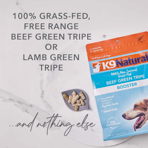 K9 Natural Grain Free Freeze Dried Dog Food Supplement, Lamb Green Tripe, 2 oz