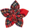 The Worthy Dog Plaid Flower Adjustable Collar Attachment Accessory for Dogs Cats Pets|Cute, Comfortable and Durable - Large, Red