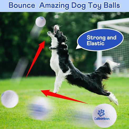 Durable Dog Chew Balls - Indestructible Tennis Balls for Aggressive Chewers - Interactive Bouncy Fetch Toys (2 Balls)