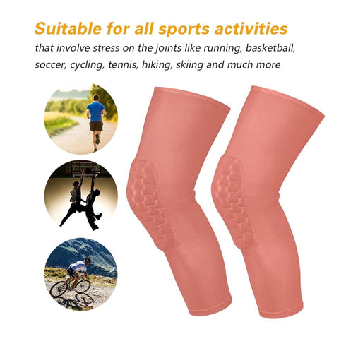 Salmon Sports Knee Pads Youth Volleyball Basketball Long Leg Sleeves Braces Compression Wrestling Youth/Kids & Adult