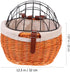 32X27X21Cm GANAZONO Rattan Woven Bike Basket Front Carrier with Pet Cage Liner, Natural Tone, Sturdy Bike Storage