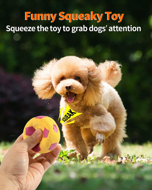 SCHITEC Squeaky Dog Balls, 4 Pack Interactive Latex Rubber Fetch Play Balls for Small Dogs and Puppies