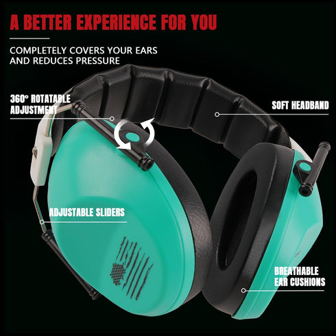 Shooting Ear Protection Earmuffs, Low Profile NRR 23 dB Noise Reduction Headphones for Gun Range and Hunting
